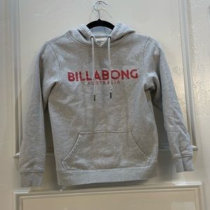Grey and pink Billabong slim fit hoodie